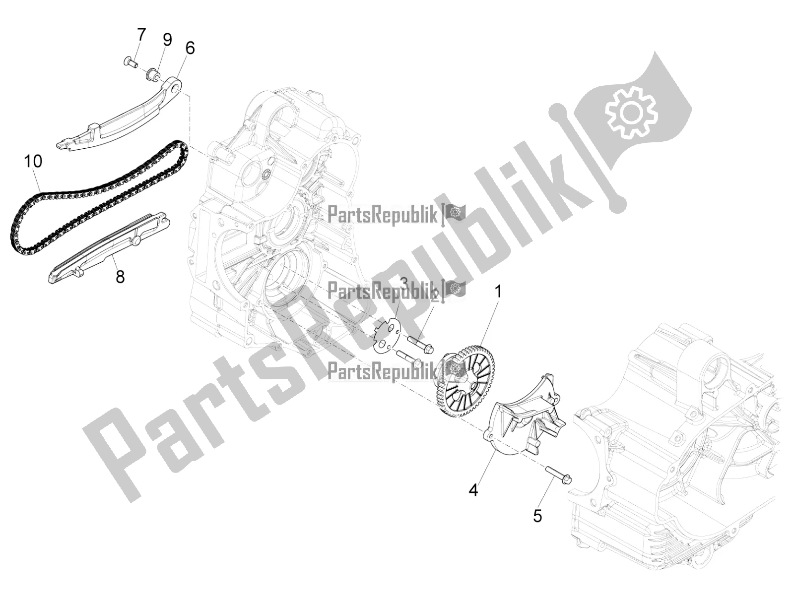 Tutte le parti per il Pompa Dell'olio del Piaggio MP3 500 Maxi Sport ABS 2019