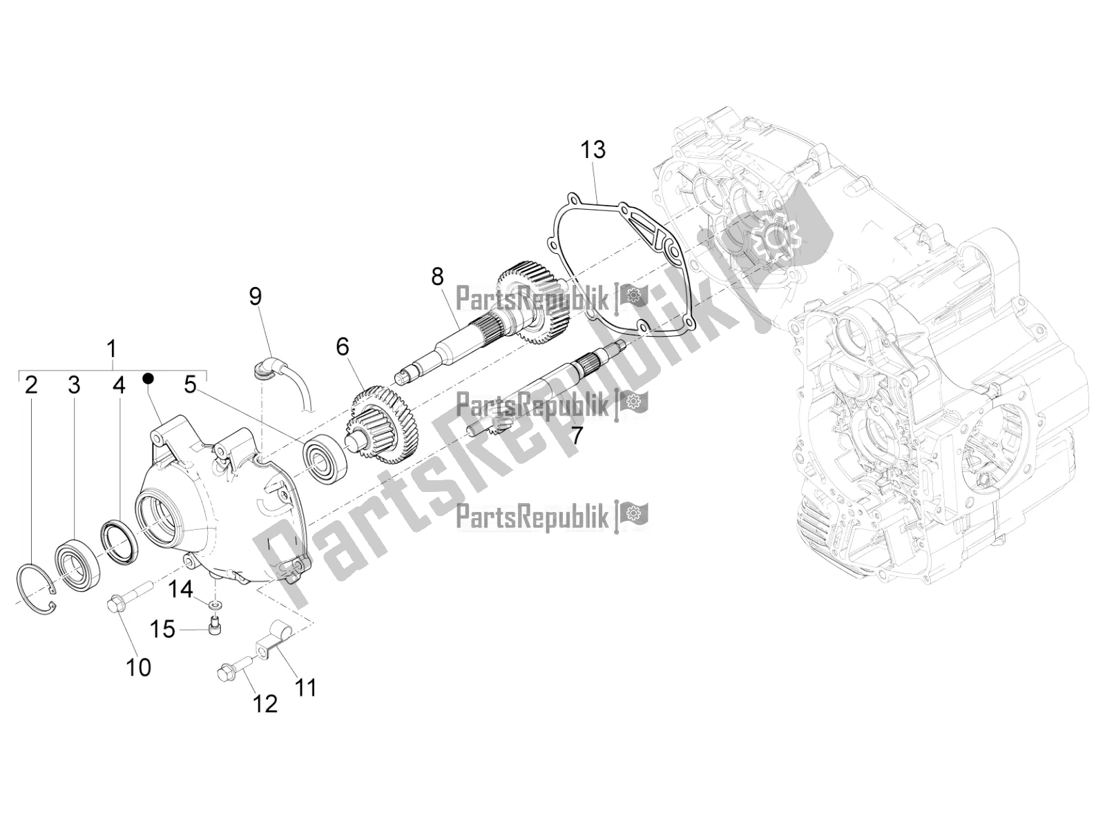 Todas las partes para Unidad De Reducción de Piaggio MP3 500 Maxi Sport ABS 2019