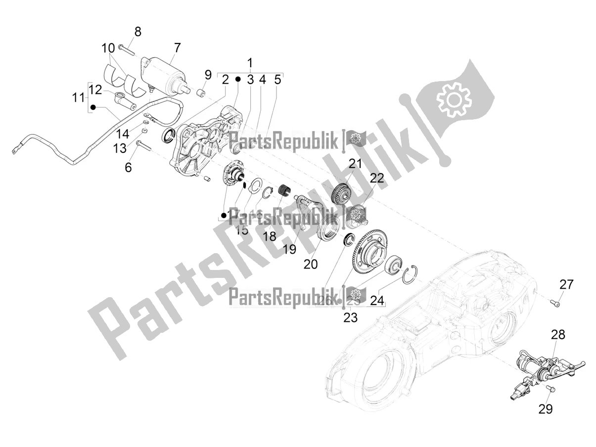 Todas las partes para Reverse Gear Assy de Piaggio MP3 500 Maxi Sport ABS 2019