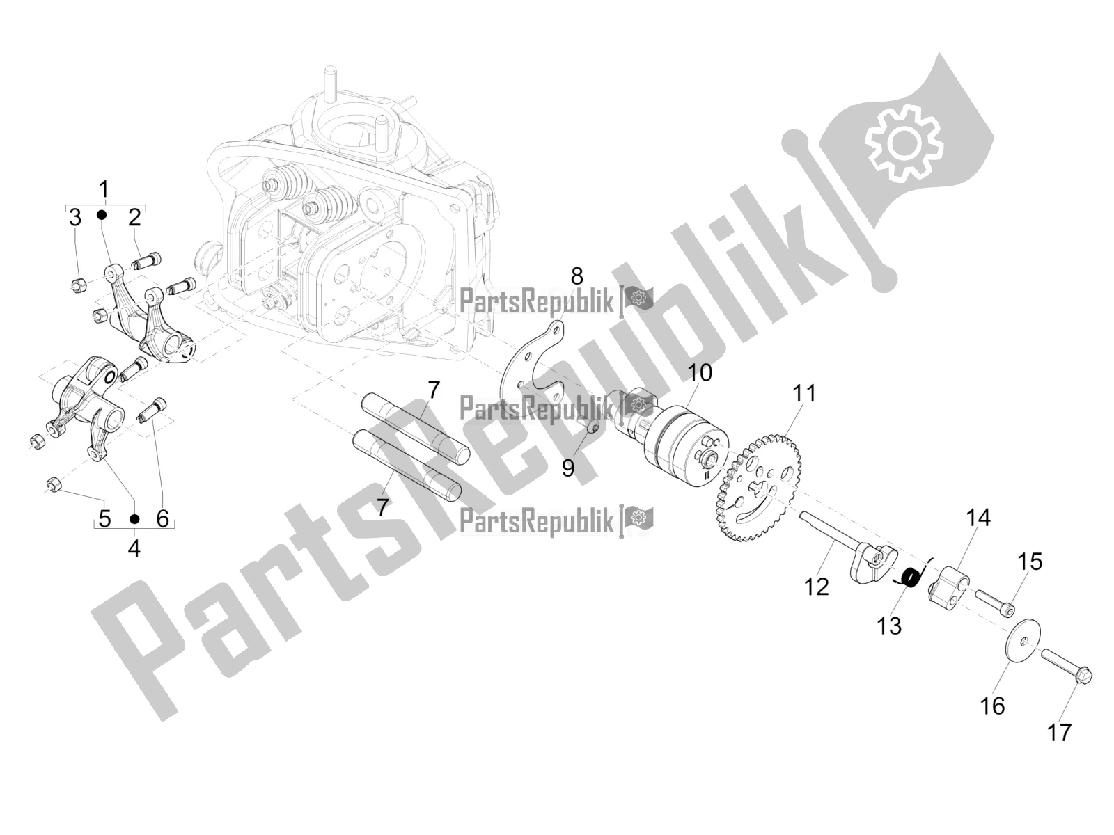 Todas las partes para Unidad De Soporte De Palancas Oscilantes de Piaggio MP3 500 Maxi Sport ABS 2019