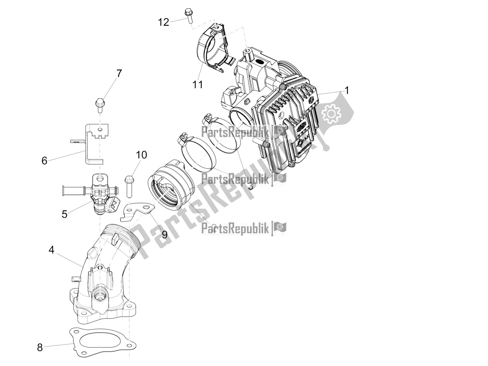 Todas las partes para Throttle Body - Injector - Induction Joint de Piaggio MP3 500 Maxi Sport ABS 2019