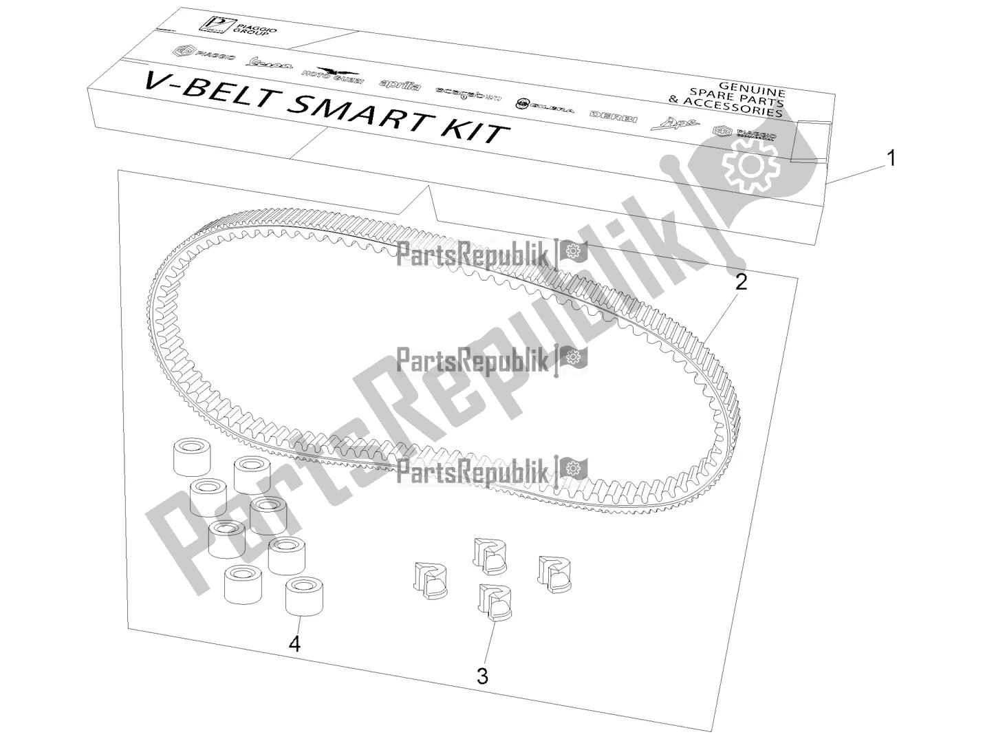 Todas las partes para Transmission Kit de Piaggio MP3 500 Maxi Sport ABS 2019