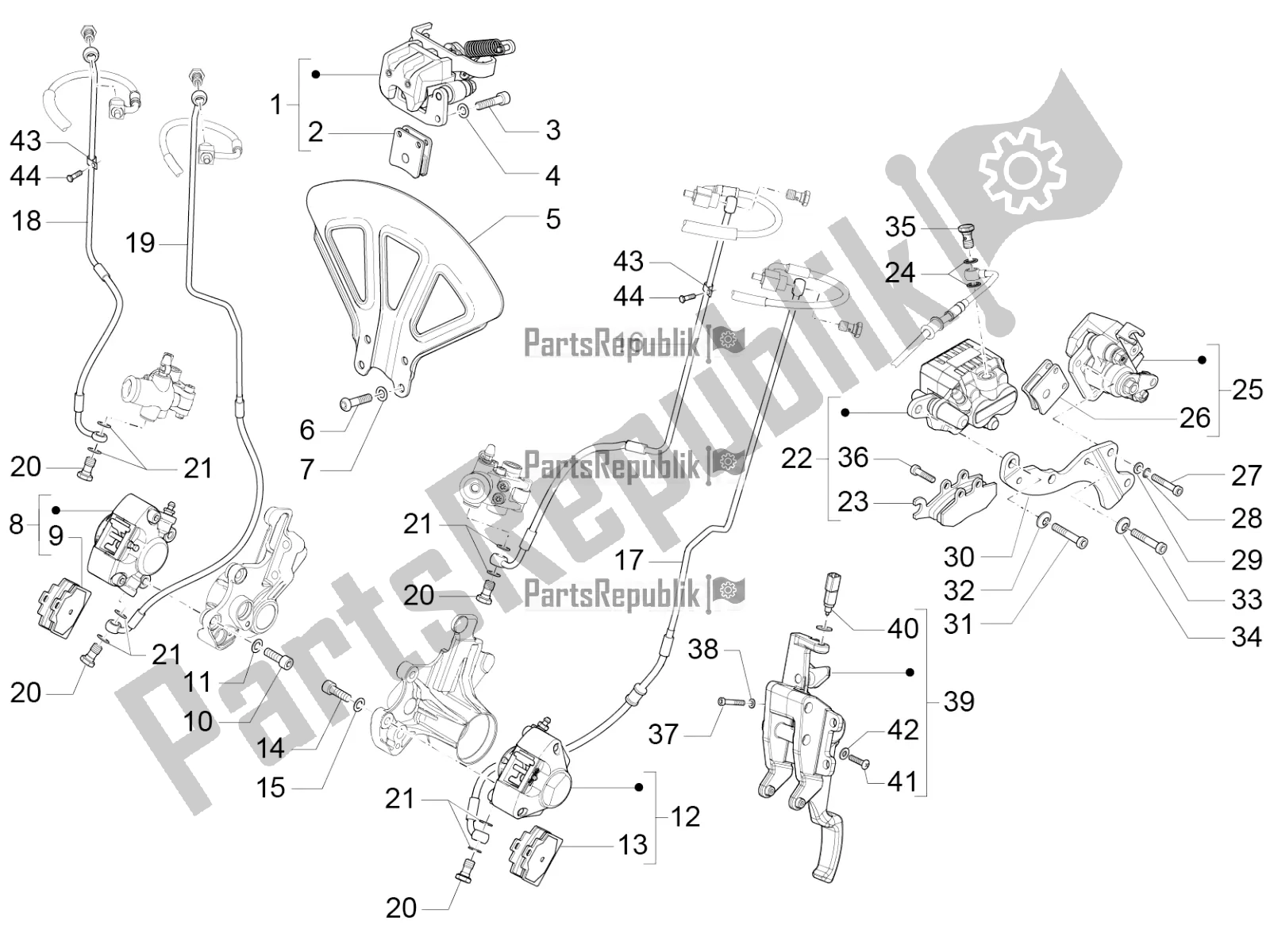 Toutes les pièces pour le Tuyaux De Freins - étriers (abs) du Piaggio MP3 500 Maxi Sport ABS 2020