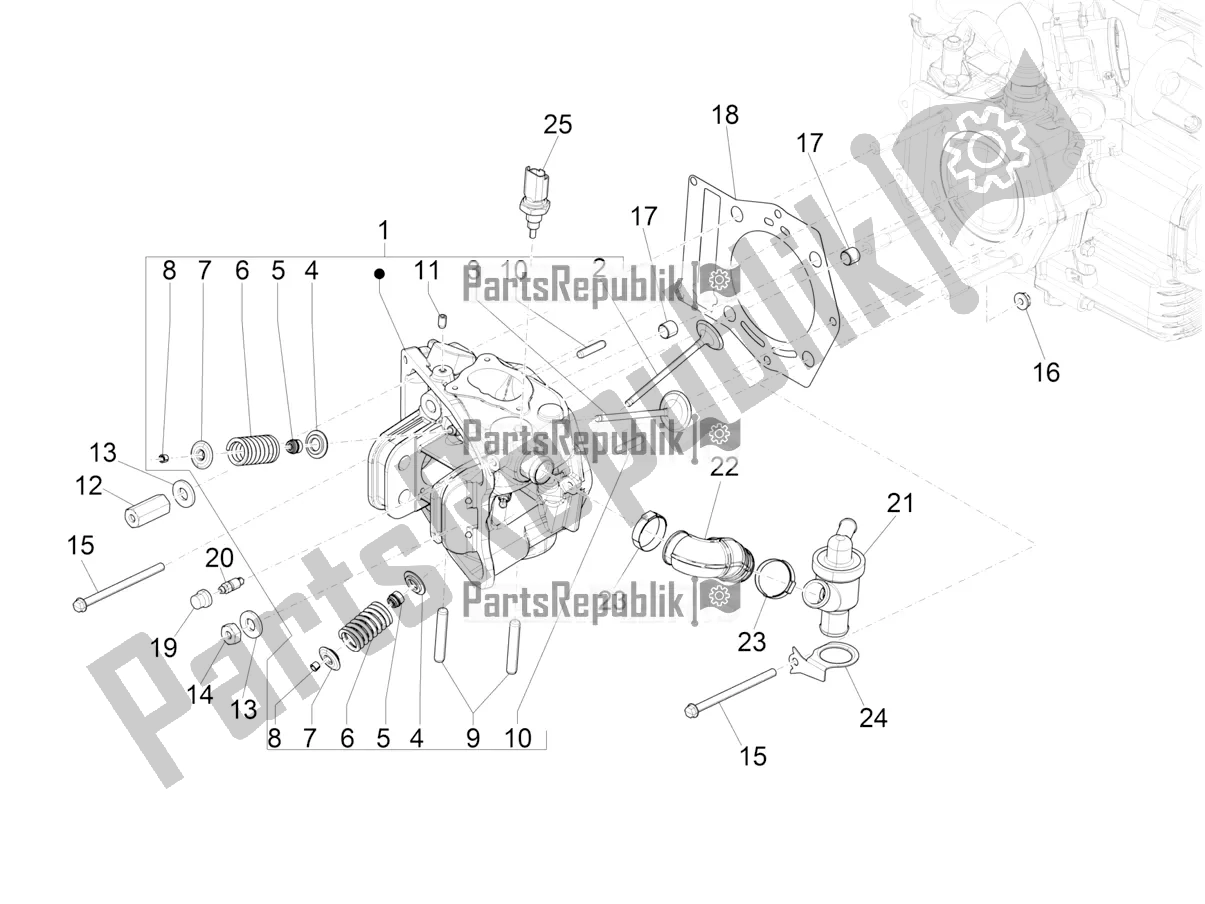 Todas las partes para Cylinder Head Unit - Valve de Piaggio MP3 500 Maxi Sport ABS 2020