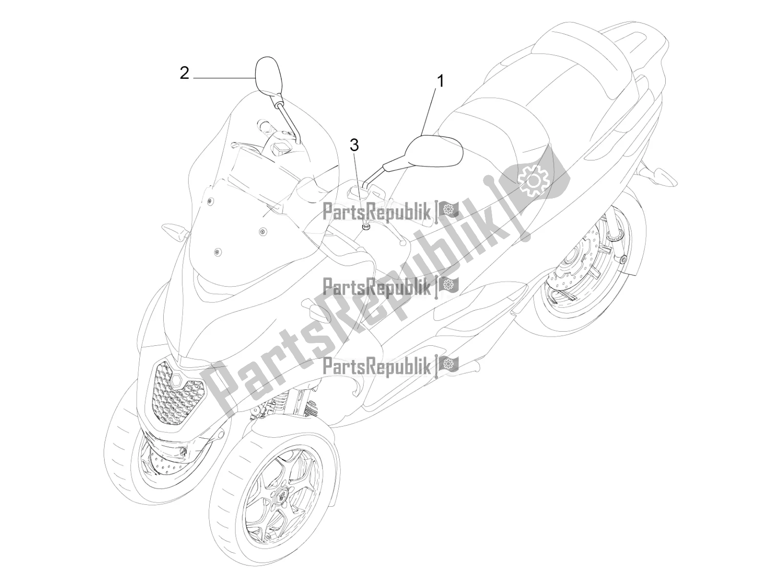 Todas las partes para Espejo / S De Conducción de Piaggio MP3 500 Maxi Sport ABS 2020