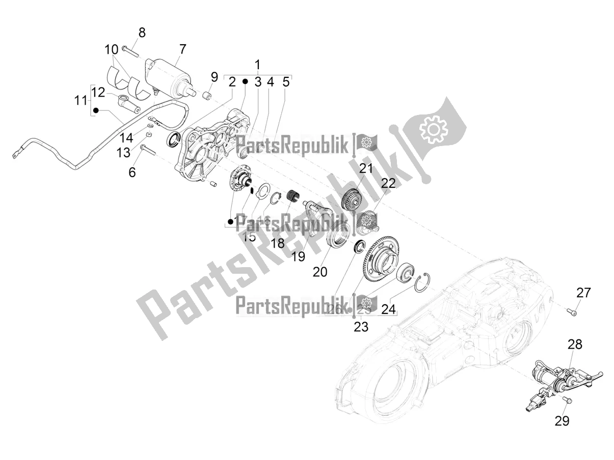 Todas las partes para Reverse Gear Assy de Piaggio MP3 500 Maxi Sport ABS 2020