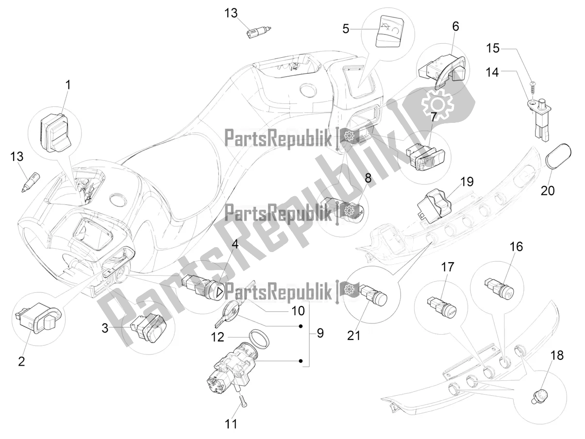 Todas las partes para Selectores - Interruptores - Botones de Piaggio MP3 500 Maxi Sport ABS 2020