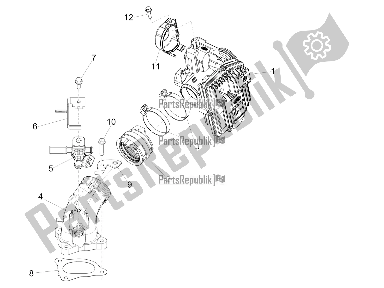 Todas as partes de Throttle Body - Injector - Induction Joint do Piaggio MP3 500 Maxi Sport ABS 2020