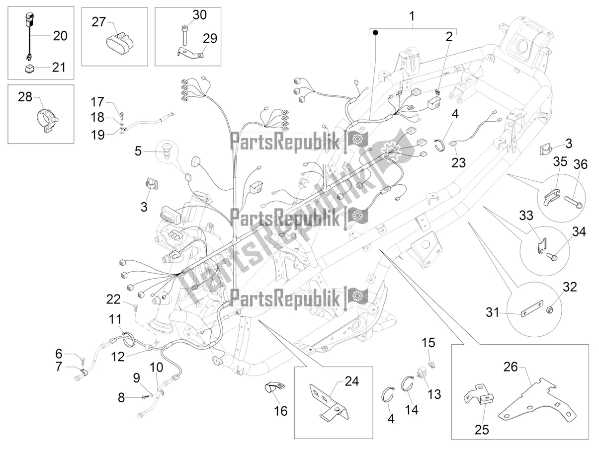 Toutes les pièces pour le Faisceau De Câbles Principal du Piaggio MP3 500 Maxi Sport ABS 2021