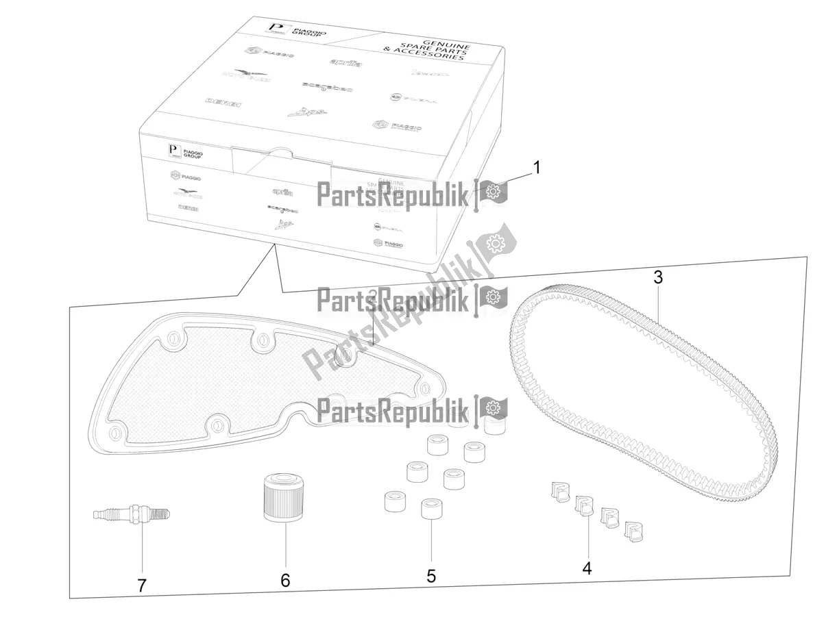 Todas las partes para Reduce Wear And Maintenance Kit de Piaggio MP3 500 Maxi Sport ABS 2021