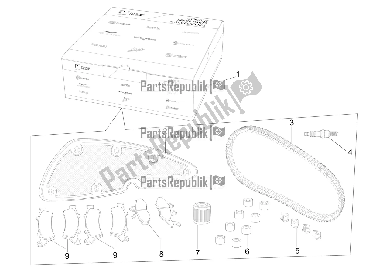 Toutes les pièces pour le Complete Wear And Maintenance Kit du Piaggio MP3 500 Maxi Sport ABS 2022