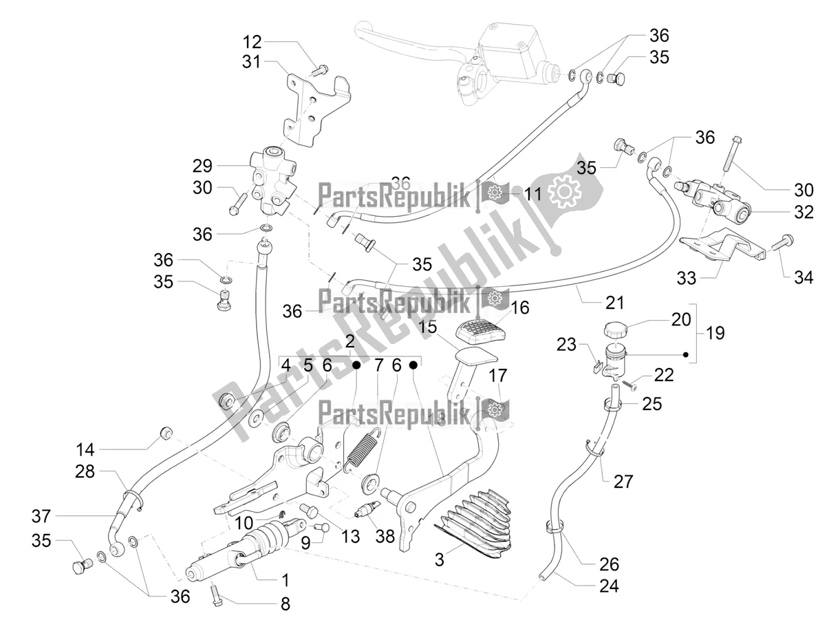 Toutes les pièces pour le Pédales De Commande - Leviers du Piaggio MP3 500 Maxi Sport ABS 2022