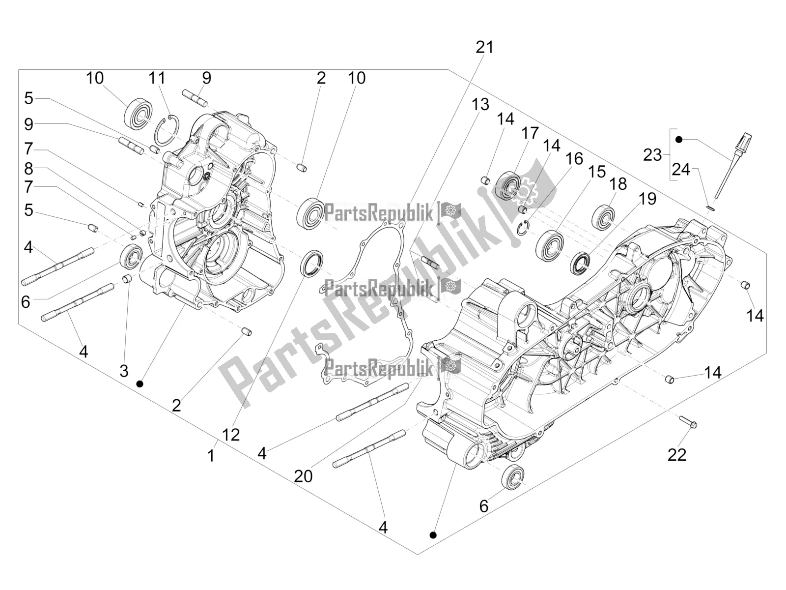 Toutes les pièces pour le Carter du Piaggio MP3 500 Maxi Sport ABS 2022