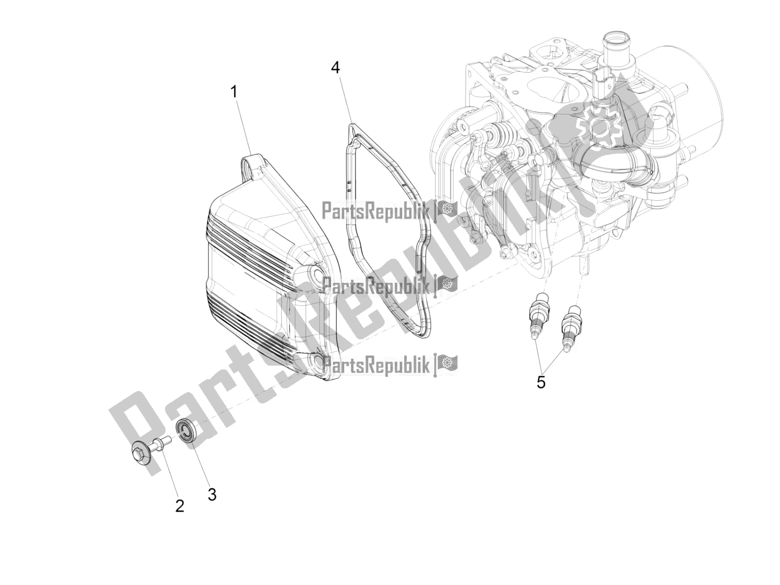 Tutte le parti per il Coperchio Della Testata del Piaggio MP3 500 Maxi Sport ABS 2022