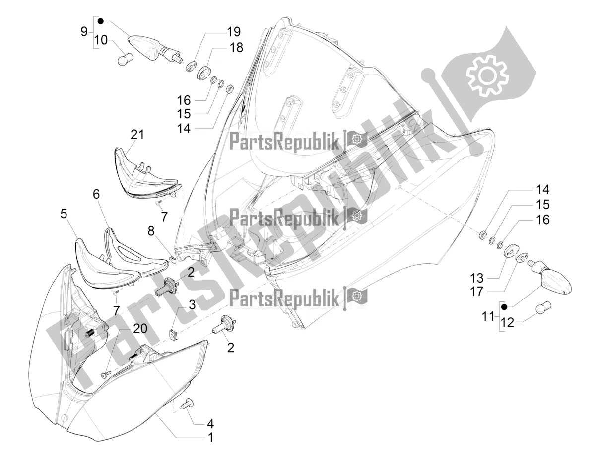 All parts for the Front Headlamps - Turn Signal Lamps of the Piaggio MP3 500 Maxi Sport ABS 2022