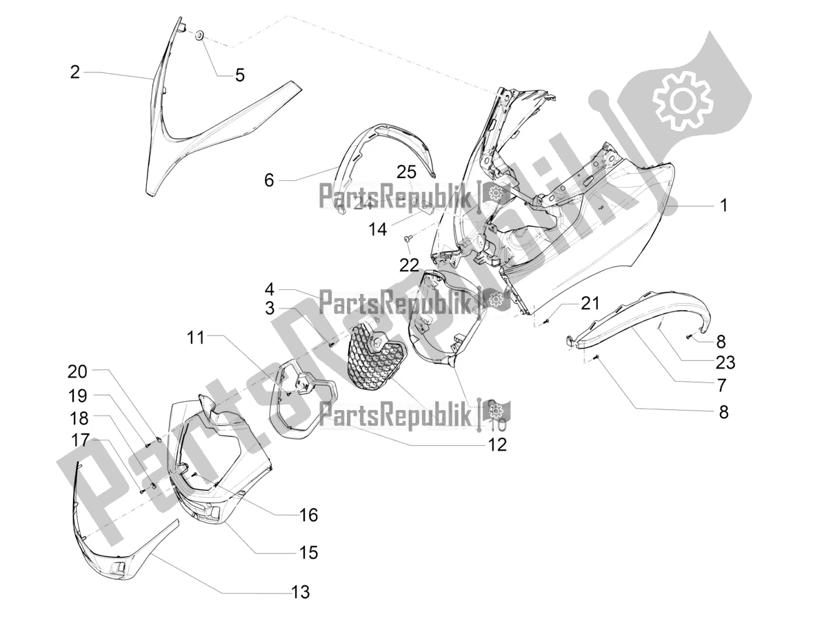 Todas las partes para Escudo Delantero de Piaggio MP3 500 Maxi Sport ABS 2022