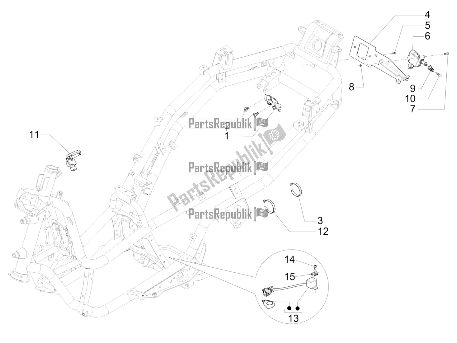 Toutes les pièces pour le Serrures du Piaggio MP3 500 Maxi Sport ABS 2022