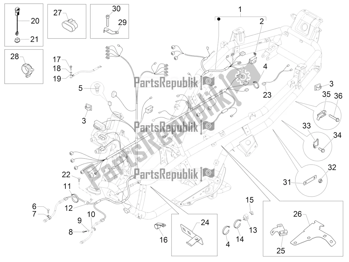 Toutes les pièces pour le Faisceau De Câbles Principal du Piaggio MP3 500 Maxi Sport ABS 2022