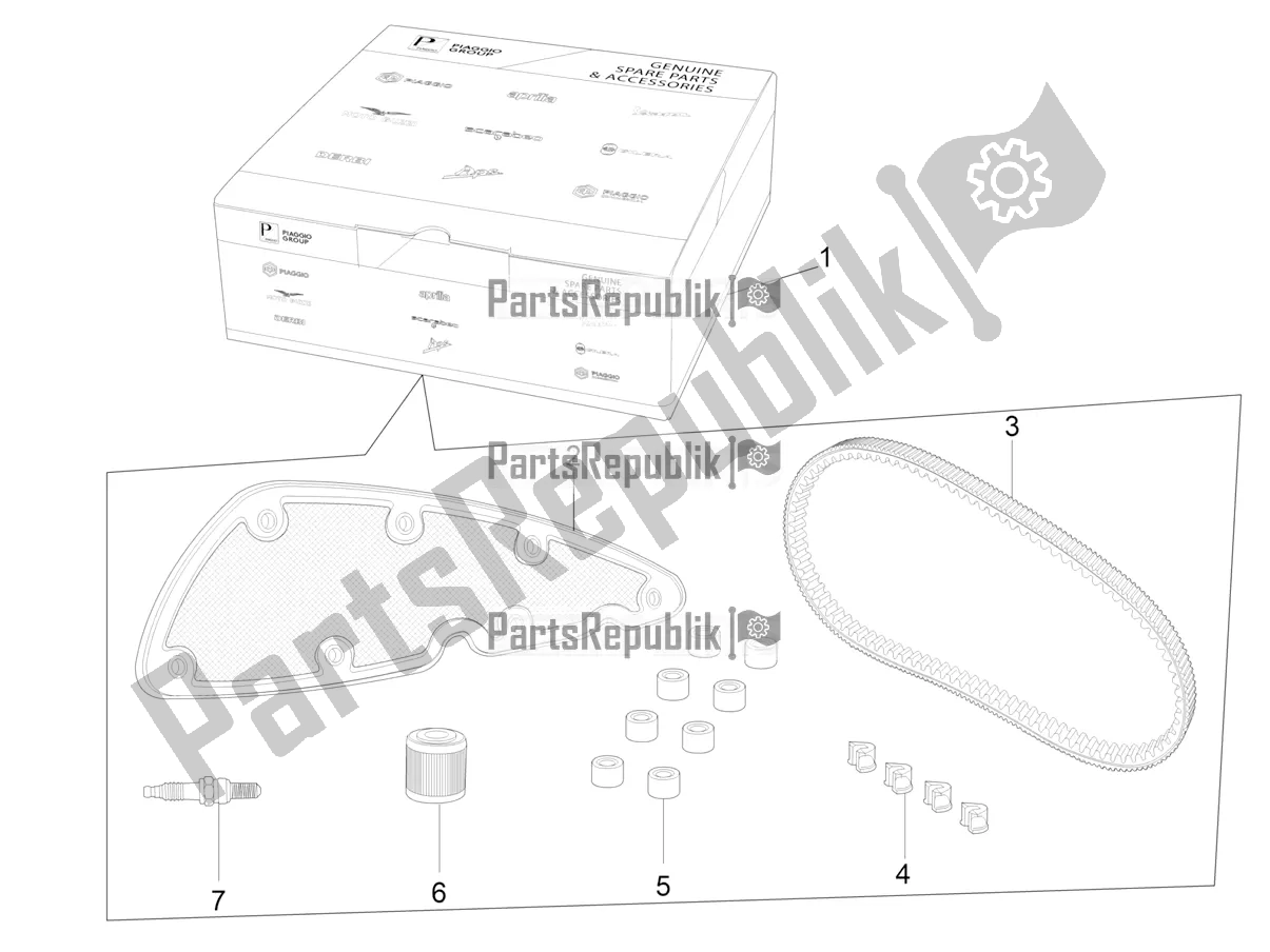 All parts for the Reduce Wear And Maintenance Kit of the Piaggio MP3 500 Maxi Sport ABS 2022