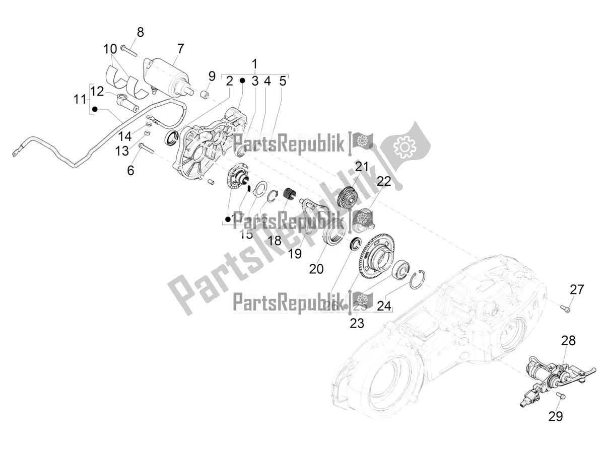 Todas las partes para Reverse Gear Assy de Piaggio MP3 500 Maxi Sport ABS 2022