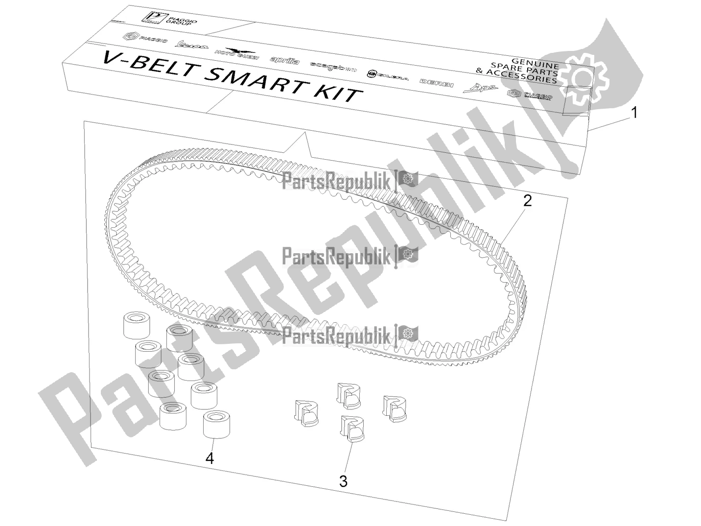 Tutte le parti per il Transmission Kit del Piaggio MP3 500 Maxi Sport ABS 2022