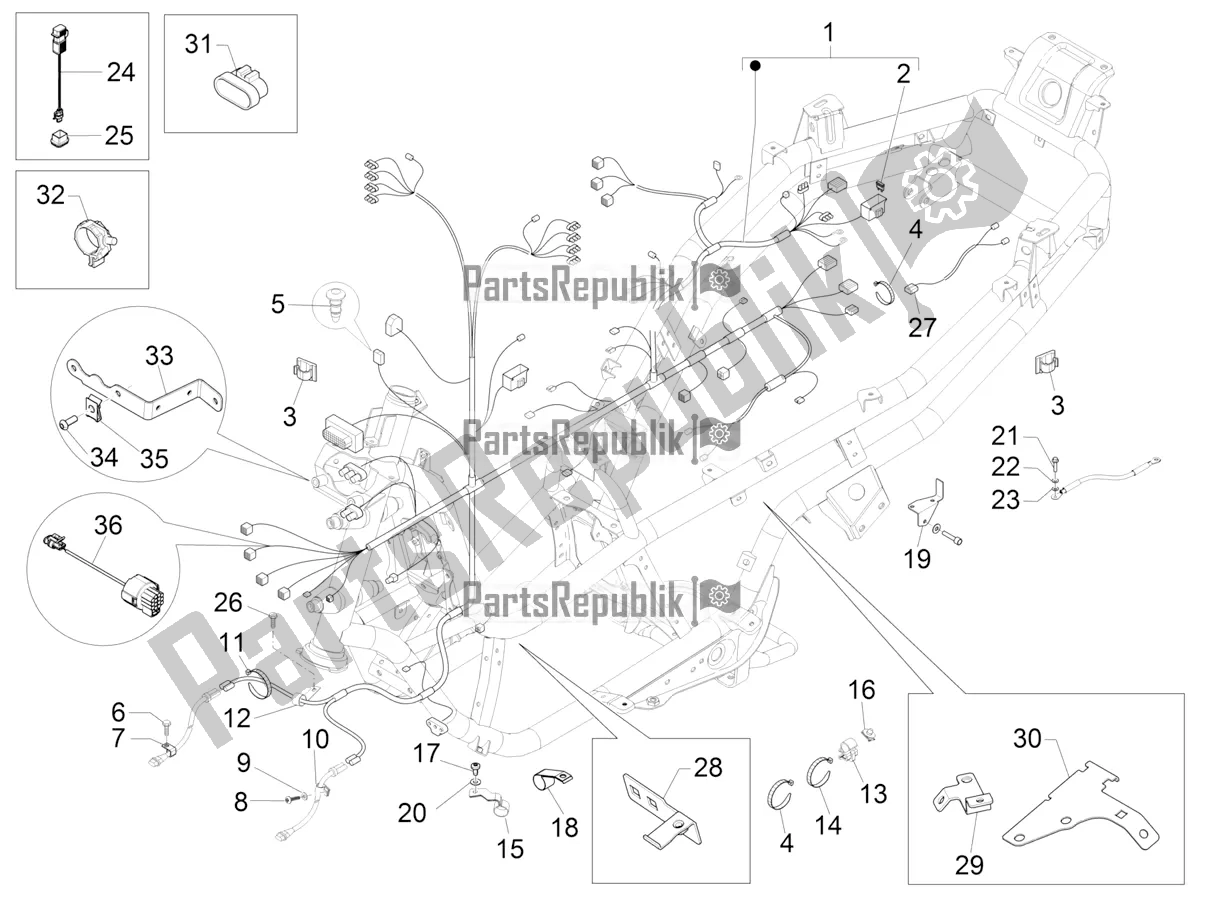 Toutes les pièces pour le Faisceau De Câbles Principal du Piaggio MP3 500 Maxi Sport Business ABS 2018