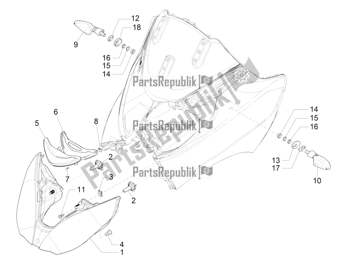 Toutes les pièces pour le Phares Avant - Clignotants du Piaggio MP3 500 Maxi Sport Business ABS 2019