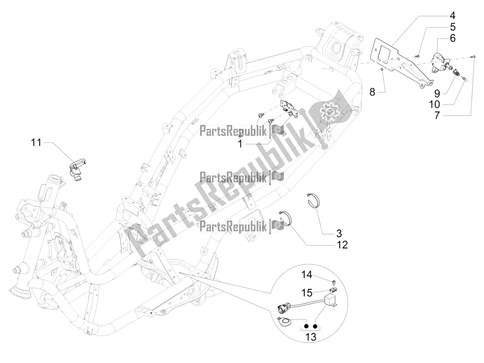 Toutes les pièces pour le Serrures du Piaggio MP3 500 Maxi Sport Business ABS 2019