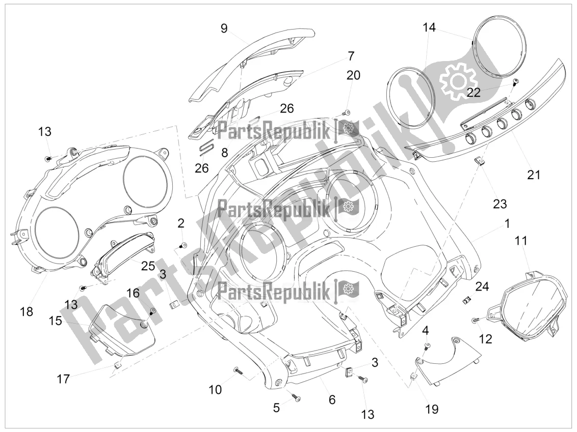 Todas as partes de Combinação De Metros - Cruscotto do Piaggio MP3 500 Maxi Sport Business ABS 2019