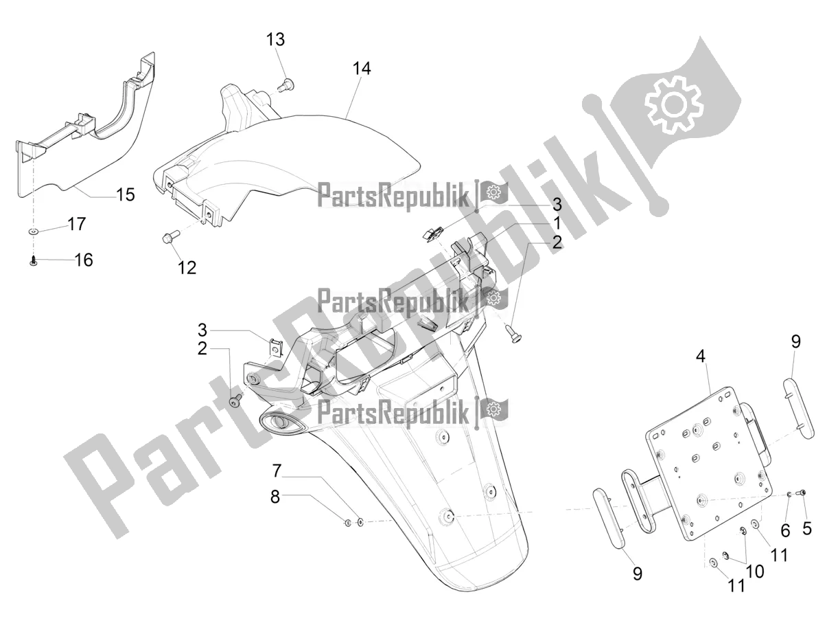 Toutes les pièces pour le Capot Arrière - Protection Contre Les éclaboussures du Piaggio MP3 500 Maxi Sport Business ABS 2019