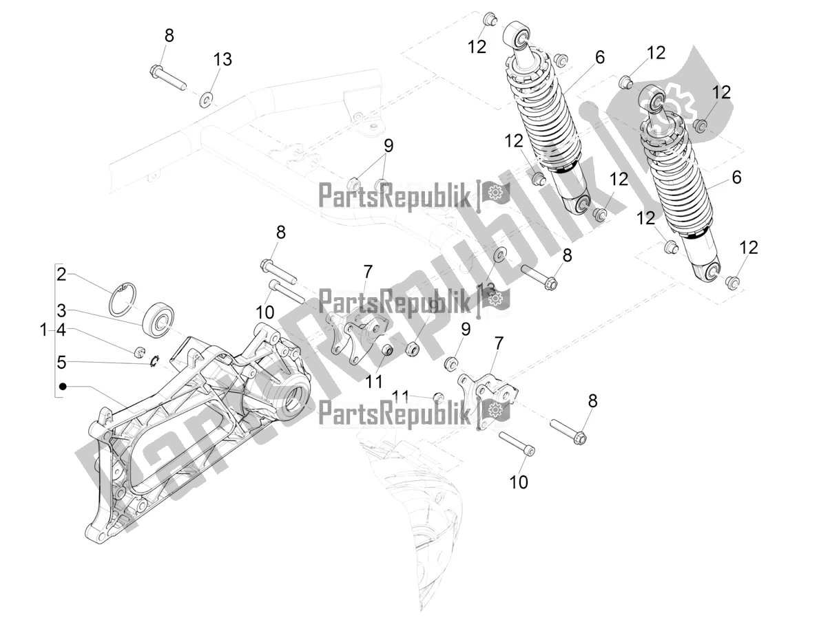 Todas las partes para Suspensión Trasera - Amortiguador / S de Piaggio MP3 500 Maxi Sport Business ABS 2019