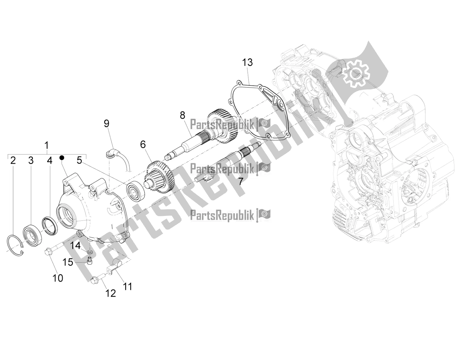 Tutte le parti per il Unità Di Riduzione del Piaggio MP3 500 Maxi Sport Business ABS 2019