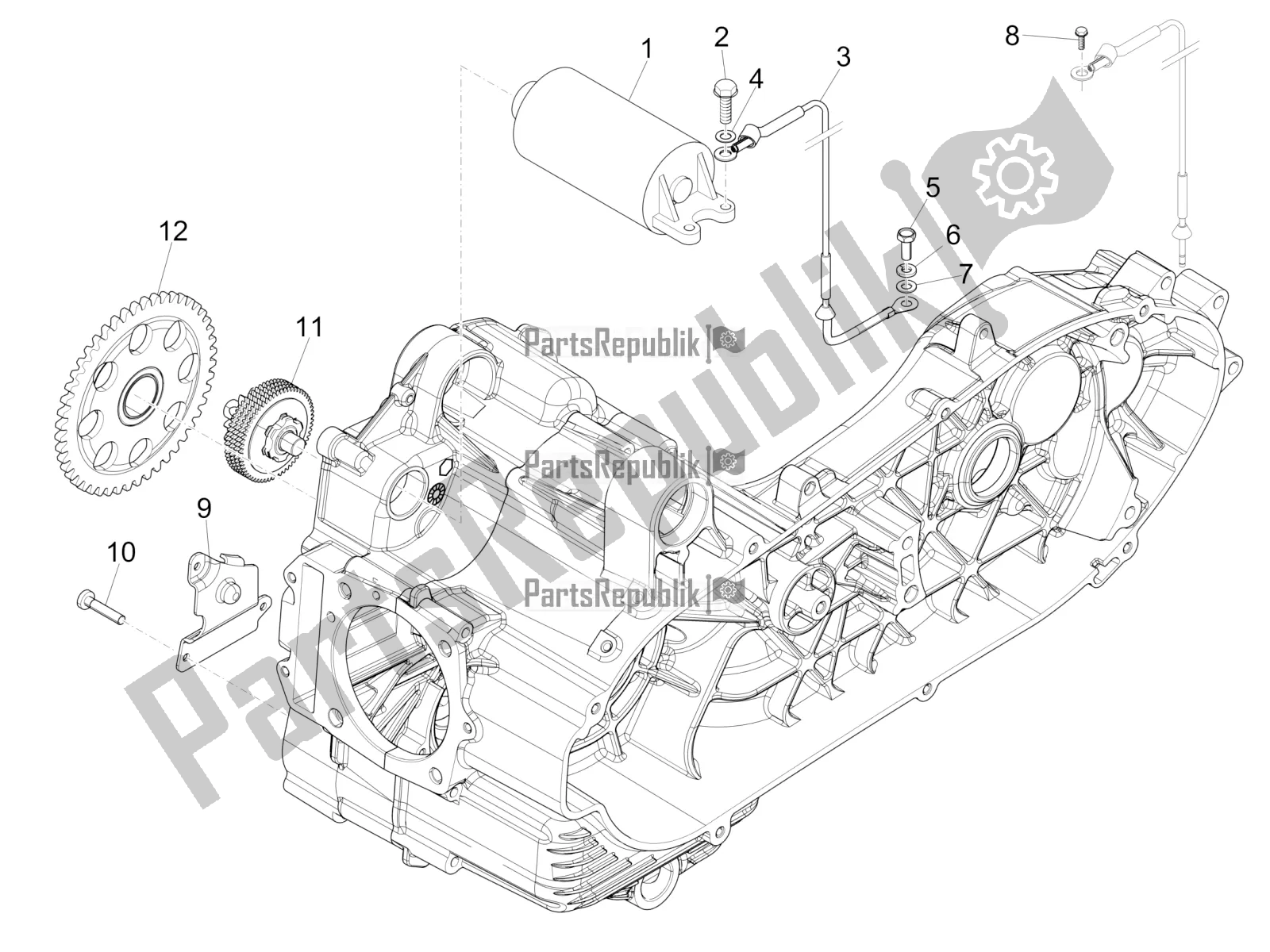 All parts for the Stater - Electric Starter of the Piaggio MP3 500 Maxi Sport Business ABS 2019