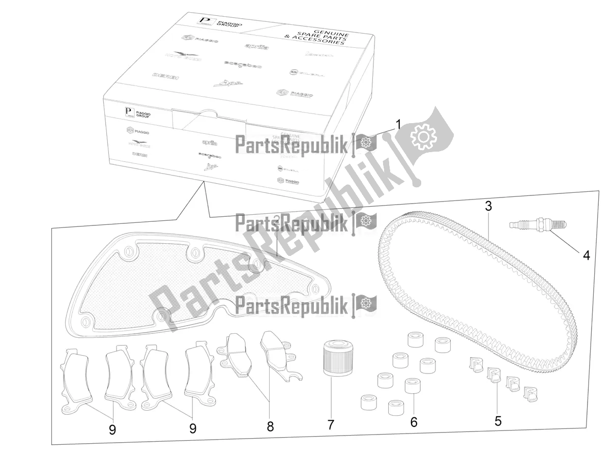 Todas las partes para Complete Wear And Maintenance Kit de Piaggio MP3 500 Maxi Sport-Business-Advanced 2020