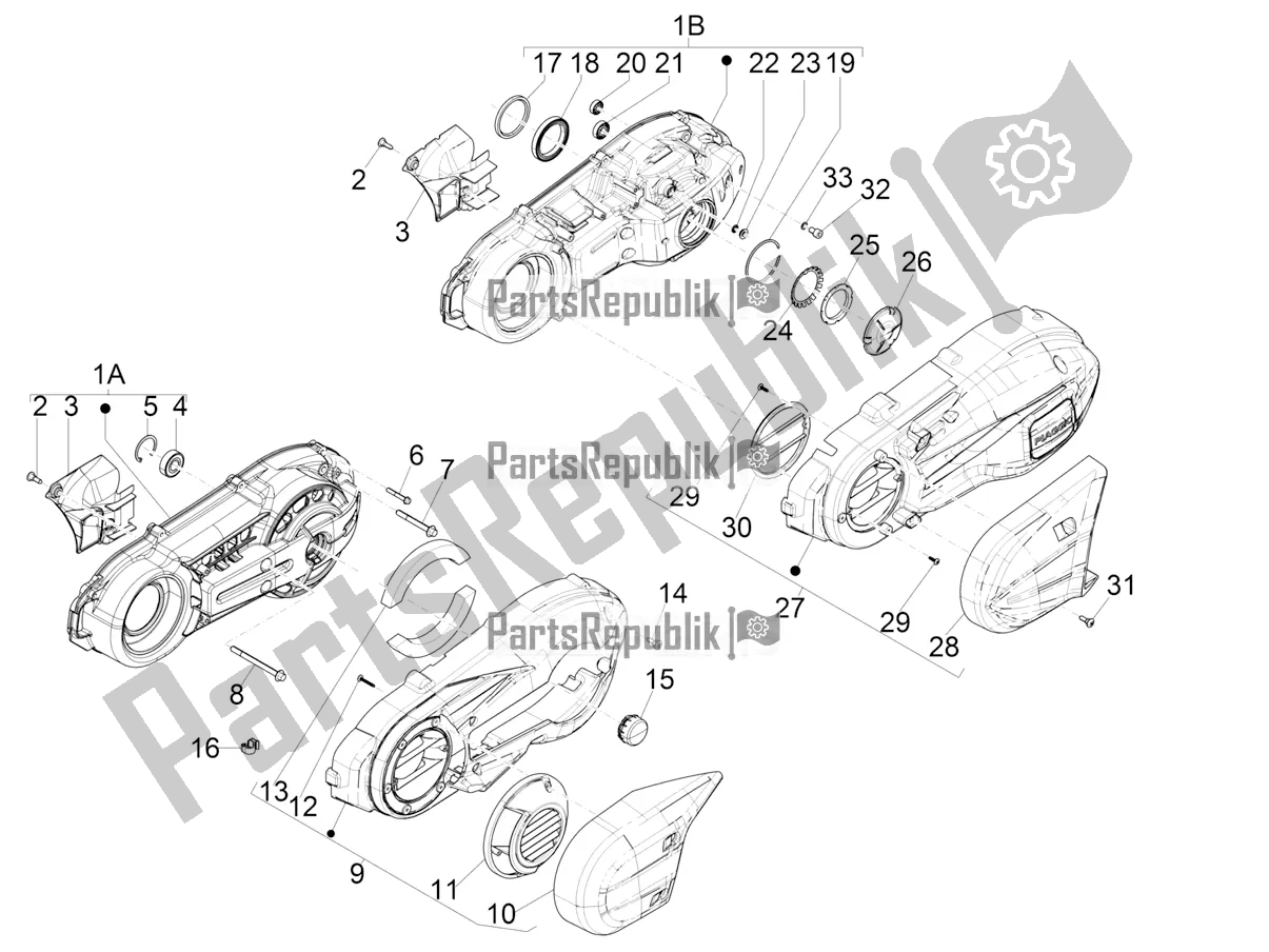 Todas las partes para Tapa Del Cárter - Enfriamiento Del Cárter de Piaggio MP3 500 Maxi Sport-Business-Advanced 2020