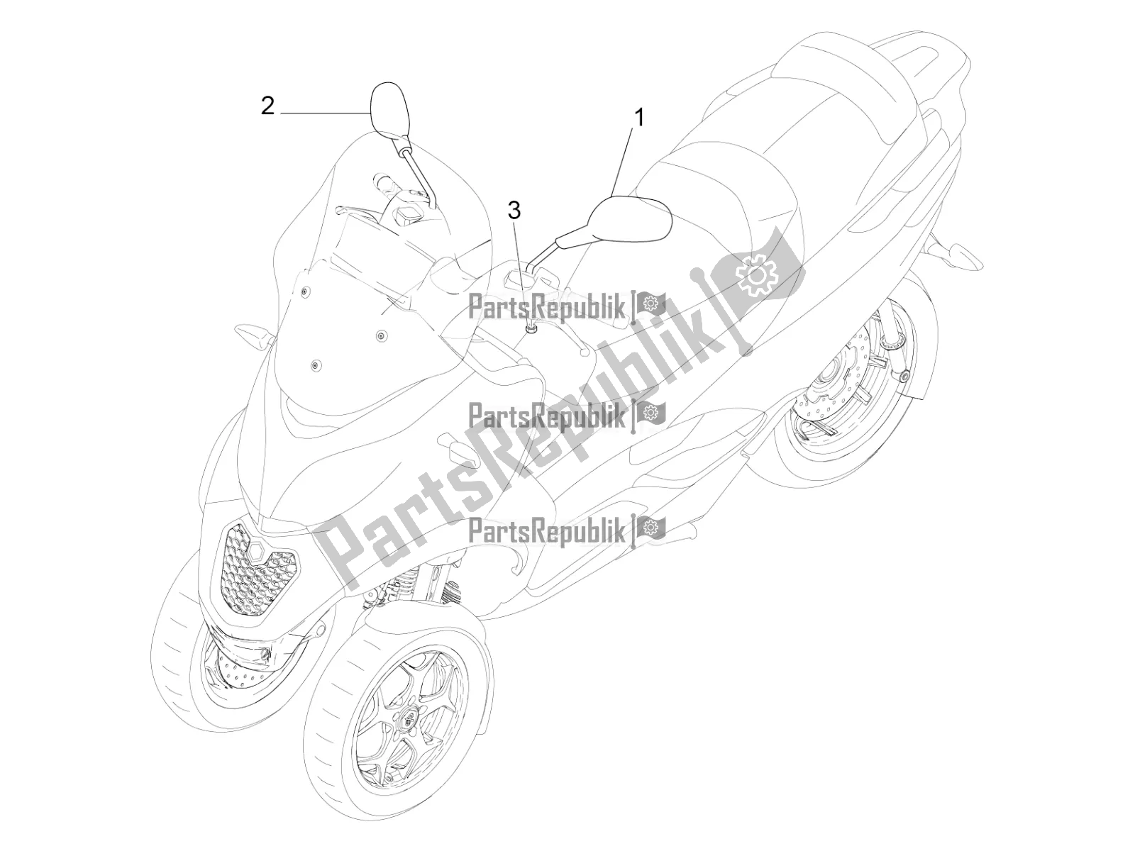 Todas las partes para Espejo / S De Conducción de Piaggio MP3 500 Maxi Sport-Business-Advanced 2020