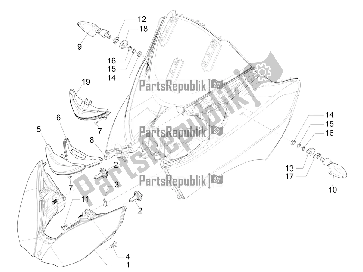 Todas las partes para Faros Delanteros - Luces Intermitentes de Piaggio MP3 500 Maxi Sport-Business-Advanced 2020
