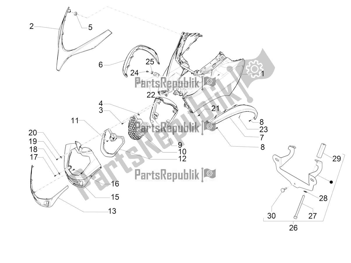 Todas las partes para Escudo Delantero de Piaggio MP3 500 Maxi Sport-Business-Advanced 2020