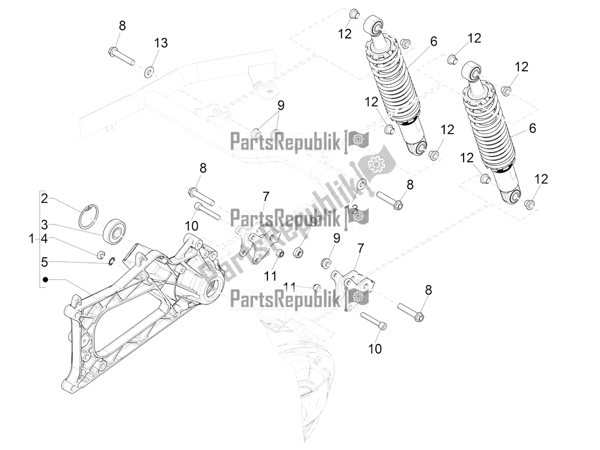 Todas las partes para Suspensión Trasera - Amortiguador / S de Piaggio MP3 500 Maxi Sport-Business-Advanced 2020