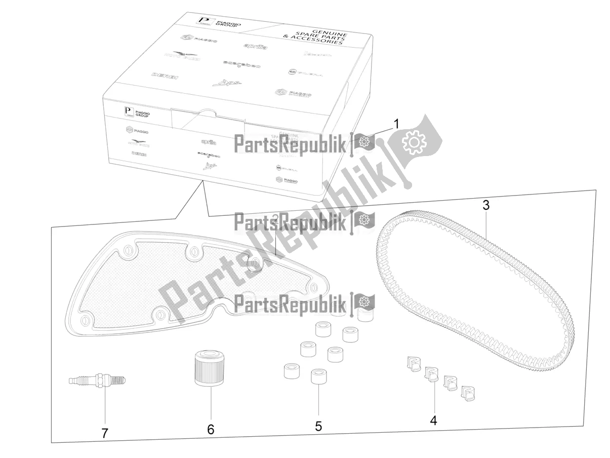 Todas las partes para Reduce Wear And Maintenance Kit de Piaggio MP3 500 Maxi Sport-Business-Advanced 2020