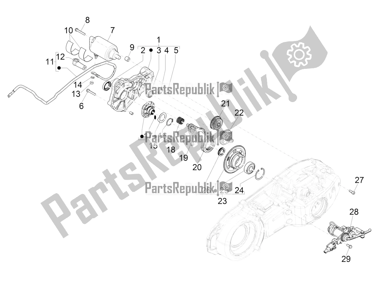 Todas las partes para Reverse Gear Assy de Piaggio MP3 500 Maxi Sport-Business-Advanced 2020