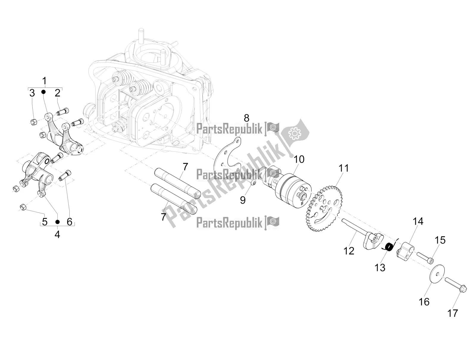 Todas las partes para Unidad De Soporte De Palancas Oscilantes de Piaggio MP3 500 Maxi Sport-Business-Advanced 2020