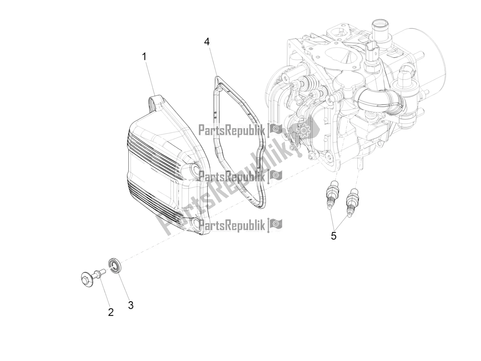 Tutte le parti per il Coperchio Della Testata del Piaggio MP3 500 Sport Advanced 2021