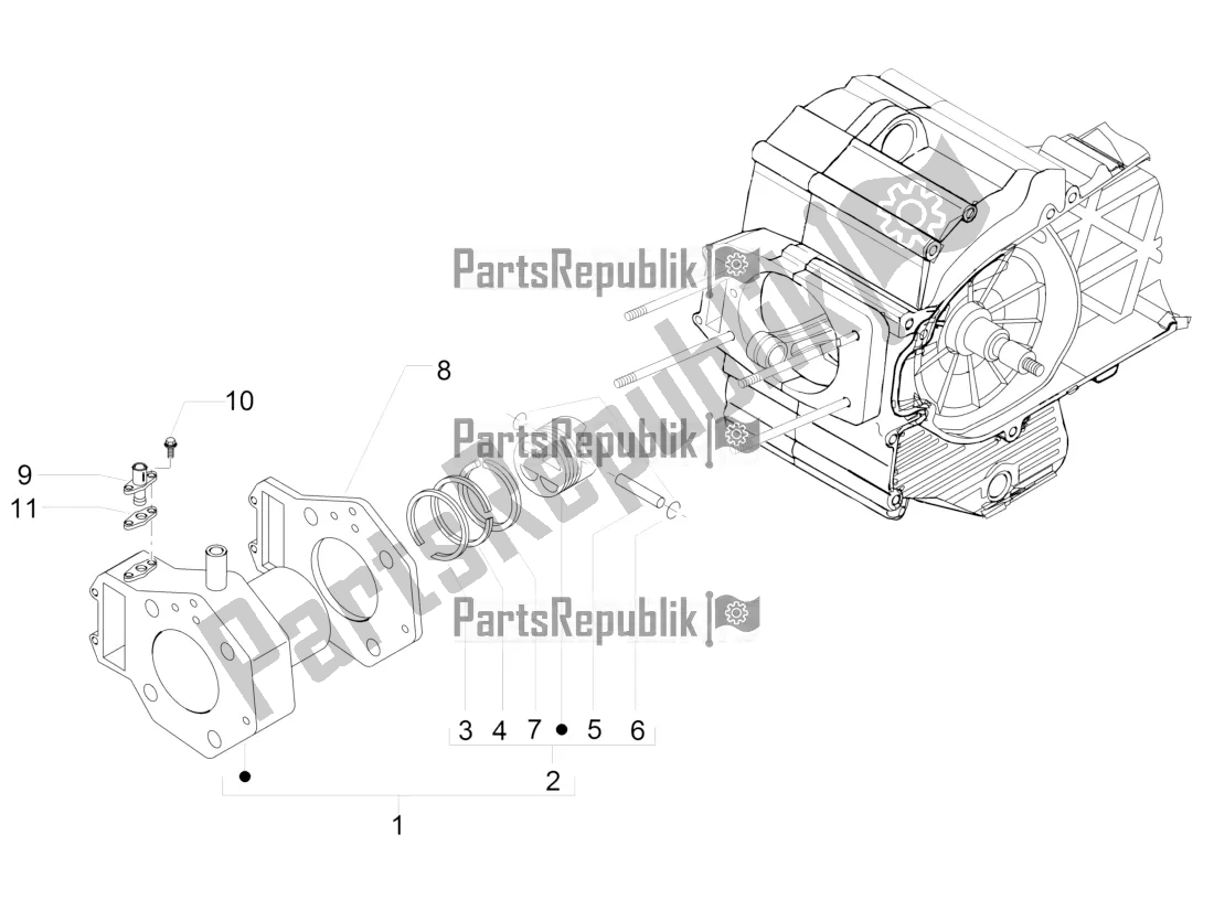 Todas las partes para Unidad De Pasador Cilindro-pistón-muñeca de Piaggio MP3 500 Sport Advanced 2021
