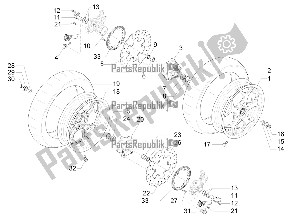 Toutes les pièces pour le Roue Avant du Piaggio MP3 500 Sport Advanced 2021