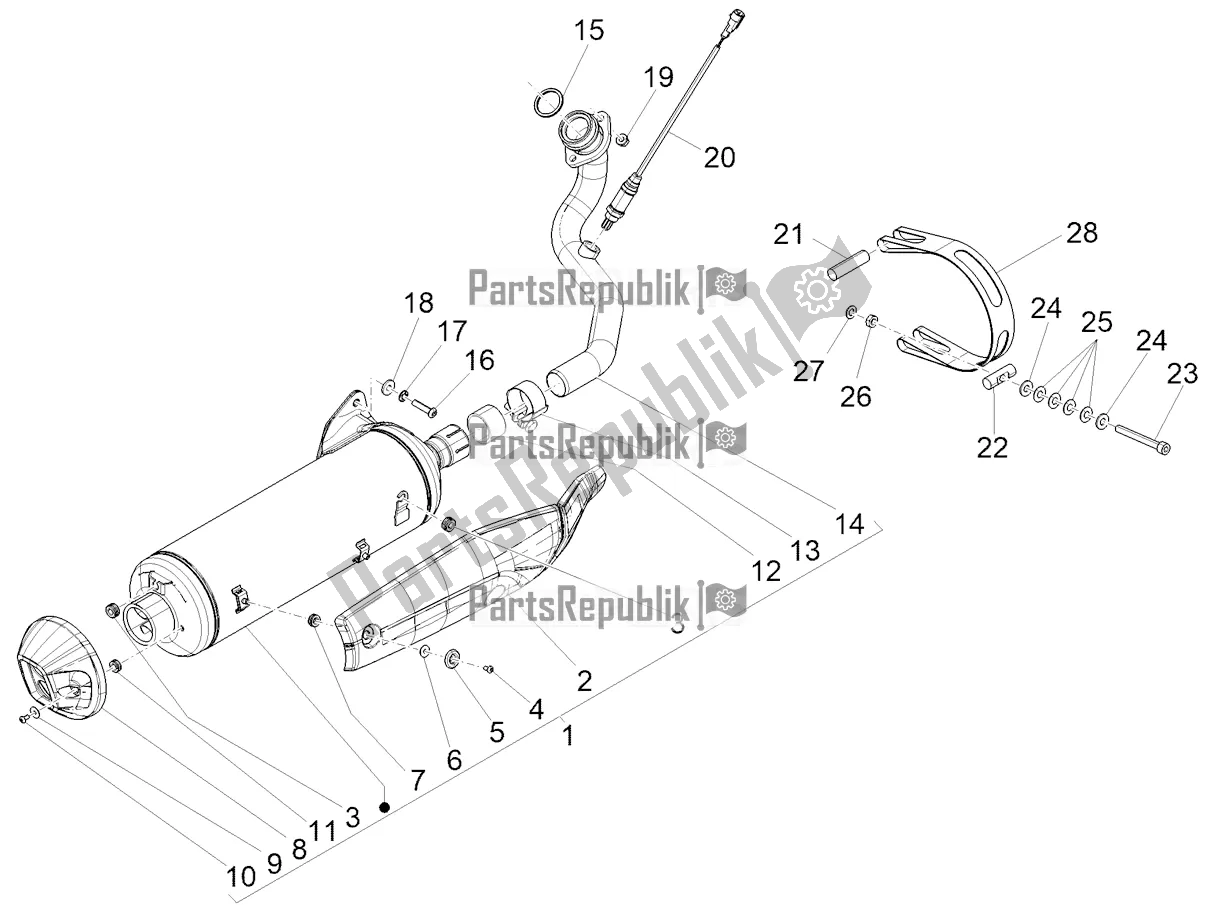 Toutes les pièces pour le Silencieux du Piaggio MP3 500 Sport Advanced 2021