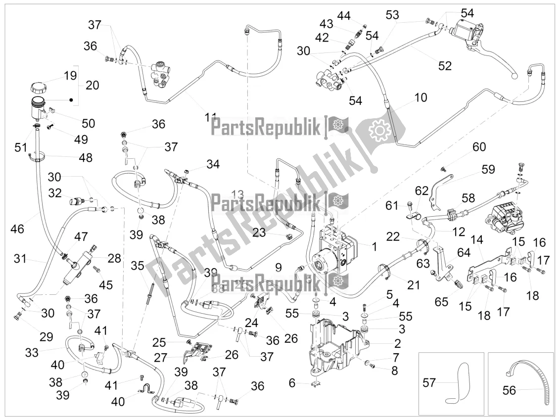 All parts for the Abs Brake System of the Piaggio MP3 500 Sport Advanced 2022