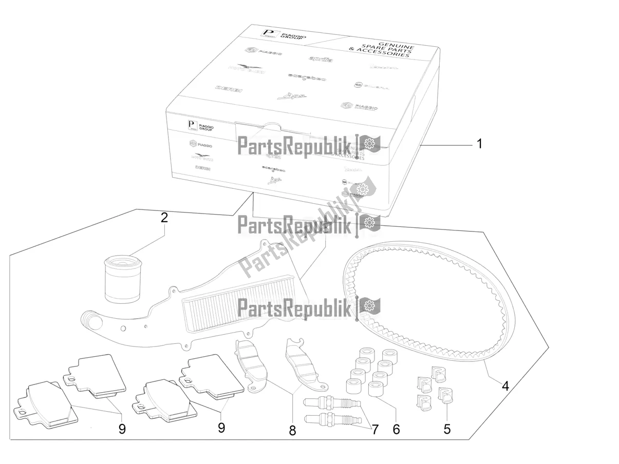 Toutes les pièces pour le Complete Wear And Maintenance Kit du Piaggio MP3 500 Sport Advanced 2022