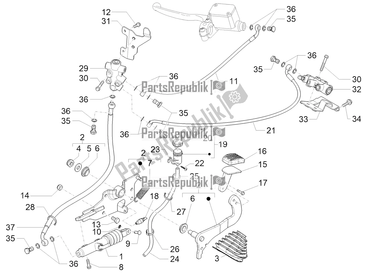 Todas las partes para Pedales De Control - Palancas de Piaggio MP3 500 Sport Advanced 2022