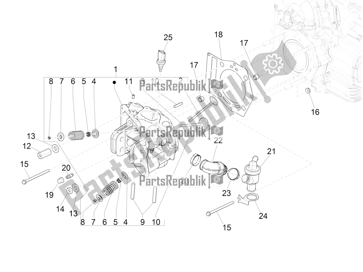 Alle onderdelen voor de Cylinder Head Unit - Valve van de Piaggio MP3 500 Sport Advanced 2022